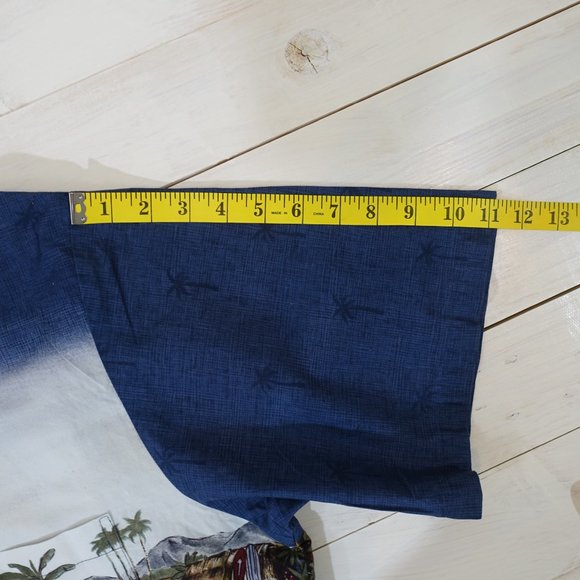 VTG RJC Hawaiian Shirt Button Up Blue Camp Shirt - Picture 9 of 10